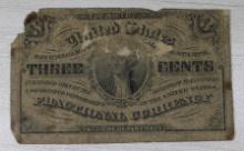 1863 U.S. Postal Fractional Currency, 3 Cents Note