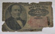 United States 25 Cents Fractional Currency Note
