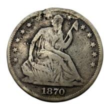 1870 Seated Liberty Half Dollar