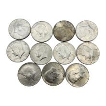 11- 40% Silver Kennedy Half Dollars, SELLS TIMES THE MONEY