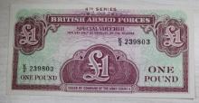 British Armed Forces 4th Series Special Voucher One Pound Note