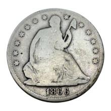 1866 Seated Liberty Half Dollar Coin