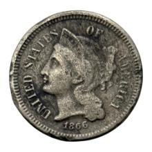 1866 United States Three-Cent Nickel, Liberty Head