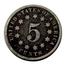 1873 United States Shield Nickel Coin, 5 Cents