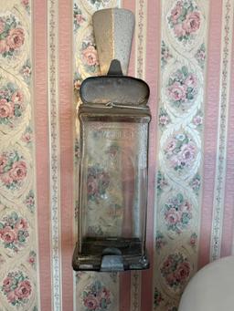 Vintage Wall-Mounted Glass Mailbox, Embossed "MAIL"