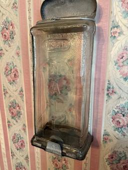 Vintage Wall-Mounted Glass Mailbox, Embossed "MAIL"