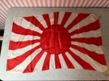 Japanese Rising Sun Flag, Naval Ensign, 16 Rays, Japan, one side has pin holes