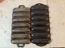 Griswold No. 273 Cast Iron Cornstick Pan, and one unmarked