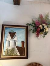 Picture - Signed Norma Jean 23" x 29" + Wall Packet w/ flowers