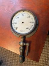 Lonergan Pressure Gauge, 0-60 psi, Approx. 6" Dial, missing glass and dial