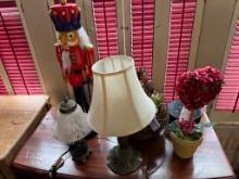 Misc. DÃ©cor including Nutcracker and Lamps Nutcracker is 22" tall