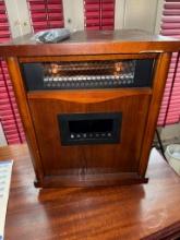 Infrared Space Heater, Digital Control, Brown Wood Finish
