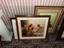 3- Framed Pictures, front Photo is 27" x 25"