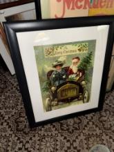Framed Art Print "A Merry Christmas," Black Frame with Glass, 23 x 28 inches