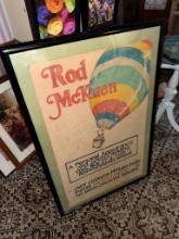 Hot Air Balloon Poster signed Rod McKuen personalized to Betsy 25" x 37"