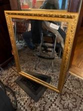 Ornate Gold Framed Wall Mirror, 26 x 32 in, Wood Frame