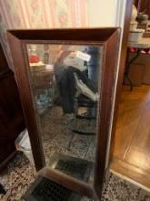 Rectangular Wall Mirror, Wood Frame, 24 x46 inches