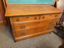 Vintage Buffet or dresser w/ Dovetailed drawers on casters 52" L x 33" T