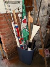 Trash Can with Assorted Contents