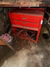 Tool Box w/ Extension Cords cabinet is 24"W x 30" T on casters