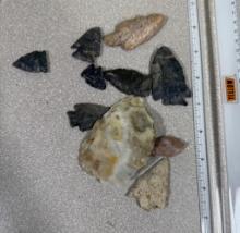 Arrowheads and Artifacts -  Group of 10 nice Arrowheads and Artifacts
