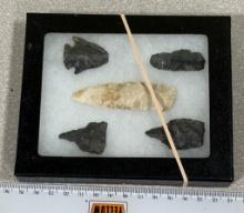 Arrowheads and Artifacts - Frame of 4 Artifacts including 4 Drills