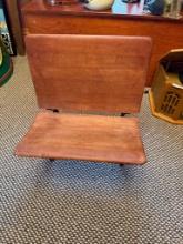 Vintage School Desk Chair, Wood and Metal