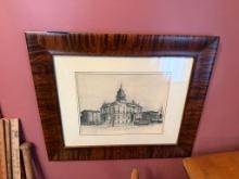 Marion Co Court House Picture 22" x 26", signed Carroll D Neidhardt 88