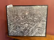 Black Framed Aerial Photograph, Marion Landscape, Metal Frame, 20 x 17 inches