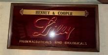 Lilly Pharmaceuticals Sign down town store 26" x 13"