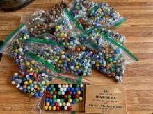 Huge Marble lot  well over 500 marbles including Bennington and ceramic
