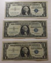 3- 1957 Silver Certificates, sells times the money