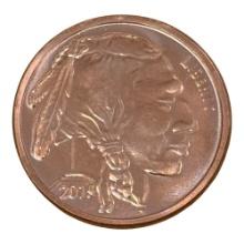 2015 Copper Round, Buffalo Nickel Replica, 1 AVDP oz
