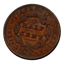 1829 Classic Head Half Cent, United States Coin