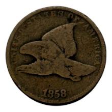 1858 Flying Eagle Cent, United States Coin, Copper-Nickel