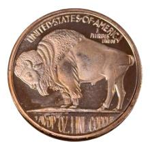 2013 1 ounce Commemorative Copper Coin, Buffalo & Native American Design
