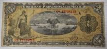 1915 Mexican Un Peso Banknote, Gobierno Provisional de MÃ©xico