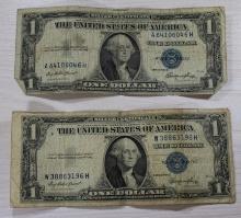 2- 1935E $1.00 Silver Certificates, sells times the money