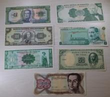7- Collectible Banknotes from Uruguay, Venezuela, Ecuador, Guatemala, & more, sells times the money
