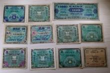 11 pcs- Military Payment Certificates & Military Currency Notes, sells times the money