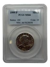 1999-P Susan B. Anthony Dollar in PCGS MS66 Holder