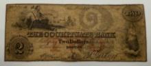 1854 The Cochituate Bank Two Dollar Note, Boston