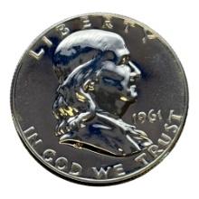 1961 Franklin Half Dollar, 90% Silver Coin