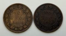 2- 1859 Large Canada Cents, sells times the money