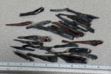 Arrowheads and Artifacts - Obsidian Needles found in Mexico 25+ in lot many are 2 1/2" to 3" long