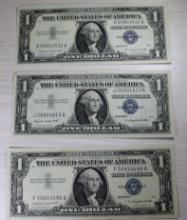 3- 1957 Silver Certificates, 1957, 1957A, 1957B, sells times the money
