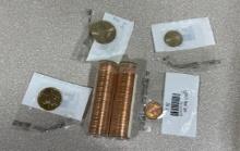 Asst Coins in Littleton wrappers and 2 tubes of Canada Cents, one each of 63 and 64