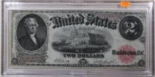 1917 U.S. Two Dollar Red Seal Banknote, Large Size Currency