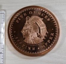 5 Ounce .999 Fine Copper Round, Native American and Aztec Calendar Design