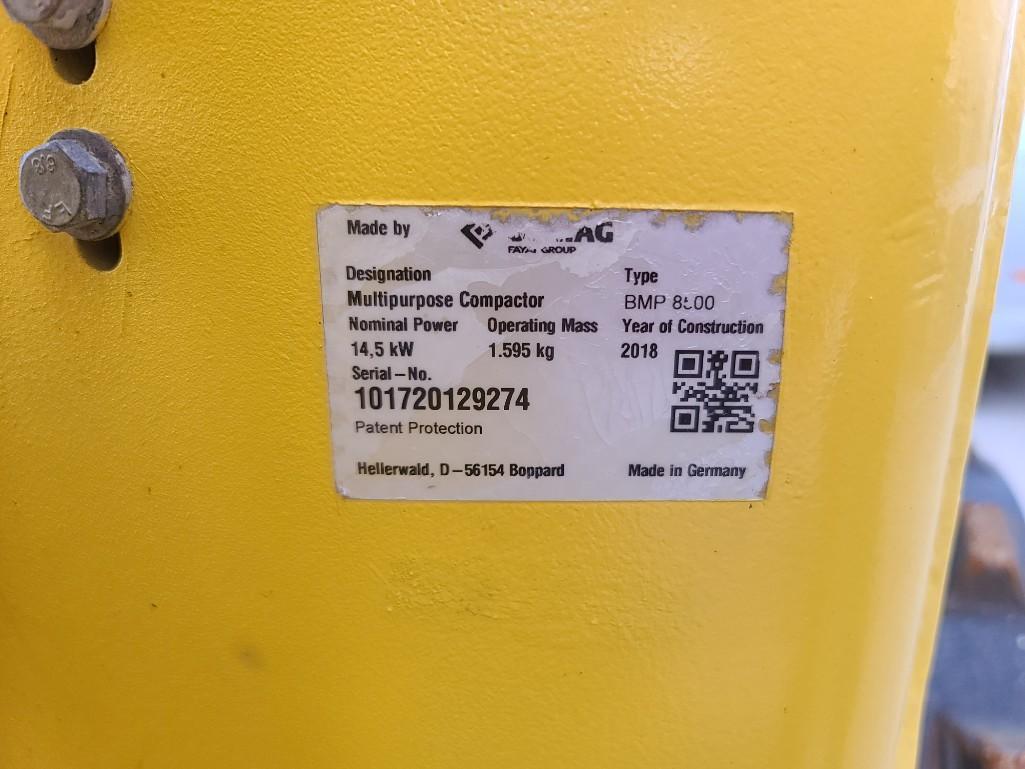 2018 Bomag BMP8500 Trench Compactor